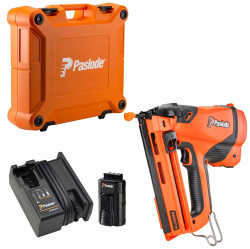 Paslode IM65A F16 Li-ion Gas Angled Brad Nailer & Brad Nails & Fuel Packs
