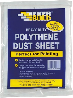 EVERBUILD HEAVY DUTY POLYTHENE DUST SHEET 3.6 X 2.7 / 12`x 9`
