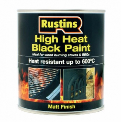 RUSTINS HIGH HEAT PAINT 600*C BLACK 500ml