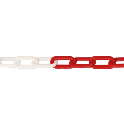 RED & WHITE POLYTHENE CHAIN 8mm PER METRE