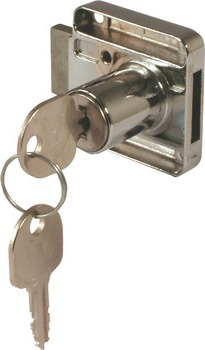 Hafele 18mm Cylinder Cabinet Lock 232.04.604 RH Matt Nickel
