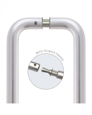 ZOO HARDWARE ZAAD225BSABB PAIR 19mm D PULL HANDLE 225mm C/W BACK TO BACK FIXINGS