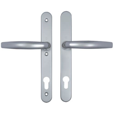 HOPPE Atlanta 92mm 3 Hole Fix UPVC Lever Furn Silver