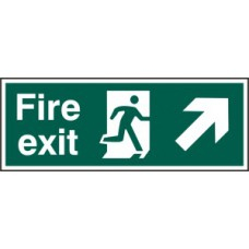FIRE EXIT MAN ARROW UP/RIGHT RPVC 400mm x 150mm