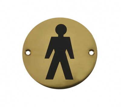 BRASS CIRCULAR SIGN 76mm MALE