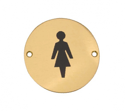BRASS CIRCULAR SIGN 76mm FEMALE
