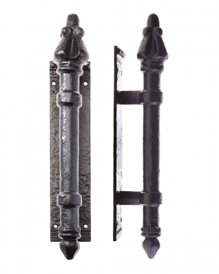 Foxcote Foundries FF19 Round Pull Handle On Backplate 64mm x 305mm