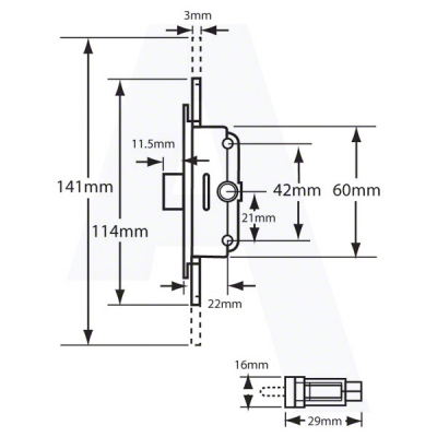 ERA AUBI SARACEN WINDOW GEARBOX 20mm BACKSET