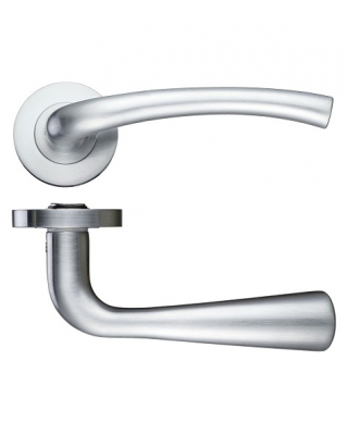 ZPZ010 SC Assisi Lever On Round Screw On Rose Satin Chrome