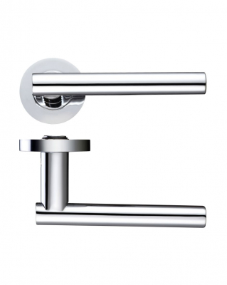 Zoo Hardware ZPZ090CP Lucca Lever On Round Screw On Rose Polished Chrome