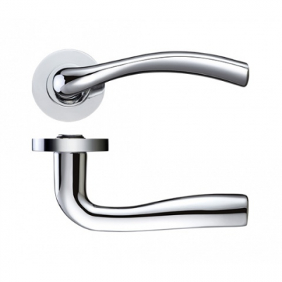 Zoo Hardware ZPZ050 CP Siena Lever On Round Screw On Rose Polished Chrome