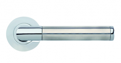 Zoo Hardware ZPZ170CP/SS Luna Lever Furniture On Round Screw On Rose