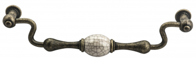 CRACKLE GLAZE PORCELAIN HANDLE FTD605 ABIC 128mm bolt centres
