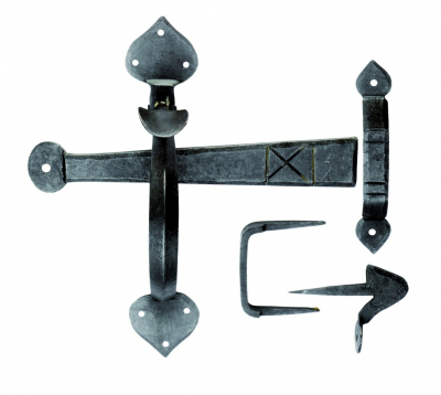 BW5545 Beeswax Gothic Thumb Latch Handle Set