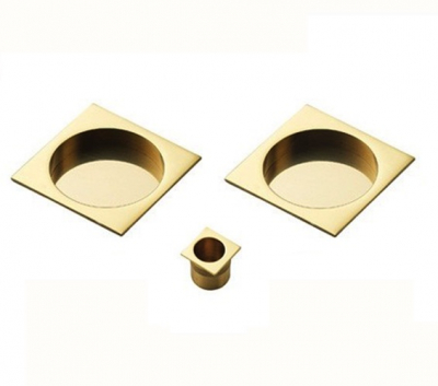 Square Sliding Door Rose with Flush Pull ART54AQPB Polished Brass