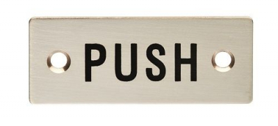 EUROSPEC PUSH SYMBOL 75mmx30mm FPA1302SSS SATIN STAINLESS STEEL