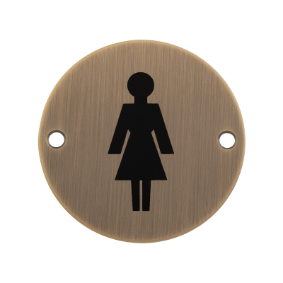 EUROSPEC FEMALE SYMBOL 76mm Di SEX1012AB ANTIQUE BRASS