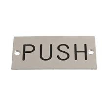 ALUMINIUM PUSH SYMBOL FPA4302SAA 75mm X 30mm  EACH
