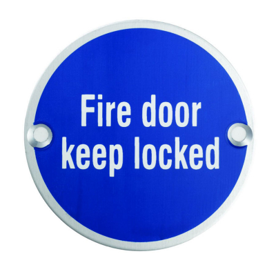 FIRE DOOR KEEP LOCKED SYMBOL SEX4015SAA 75mm dia