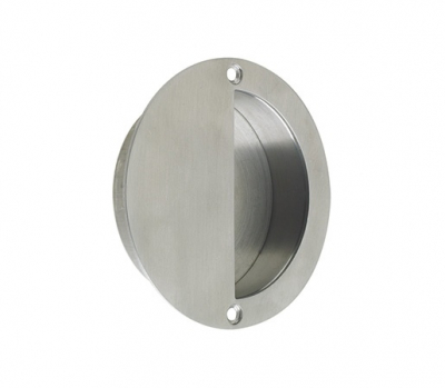 ZOO HARDWARE ZAS41SS HALF MOON FLUSH PULL 90mm DIA SATIN STAINLESS STEEL