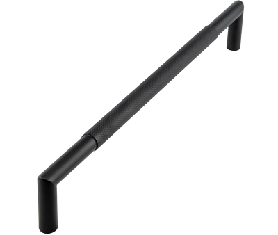 NERO MITRED KNURLED PULL HANDL 425 x 19 B/T MATT BLACK JMB8
