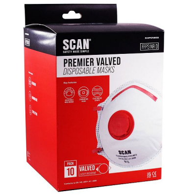 SCAN SCAPPEP3MVDB PREMIER VALVED DISPOSABLE MASK FFP3 pkt10