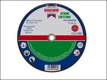 FAITHFULL STONE CUT OFF DISC 300 x 3.5 x 22mm FAI3003522S
