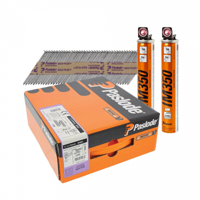 Paslode 141227 75mm Galv-Plus Ring Framing Nails For IM350 & IM350+ (2200pk + 2 Fuel Cells)