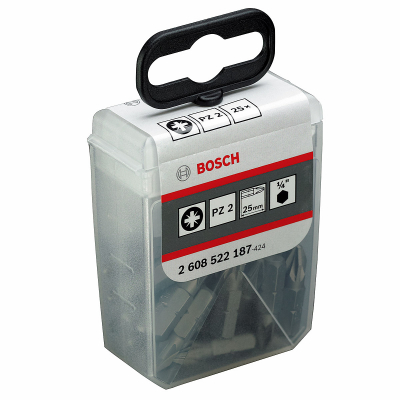 BOSCH 2608522187 PZ2 POZI SCREWDRIVER BIT TIC TAC BOX 25