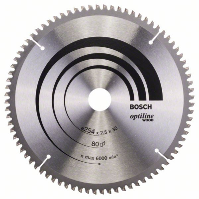 BOSCH OPTILINE CIRCULAR SAW BLADE 2608640437 254x30x80T