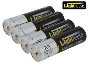 LIGHTHOUSE L/HBATAA ALKALINE BATTERIES AA PACK OF 4