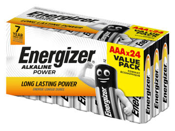 ENERGIZER AAA CELL ALKALINE POWER BATTERIES PACK 24