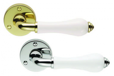 Carlisle Brass Porcelain Lever On Round Rose
