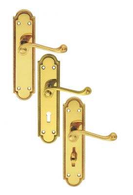 Carlisle Brass Georgian Brass Shaped Lever On Long Backplate