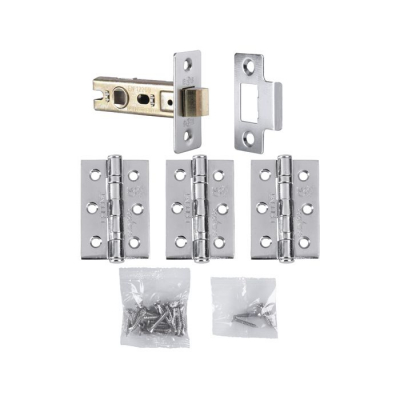 Carlisle Brass Hinge & Latch Pack: 3 Hinges & Latch