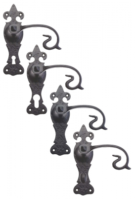 Foxcote Foundries Scroll Lever On Fleur De Lys Backplate