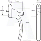 UPVC Espagnolette Window Handle