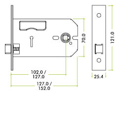 Zoo Hardware Euro Horizontal Mortice Lock