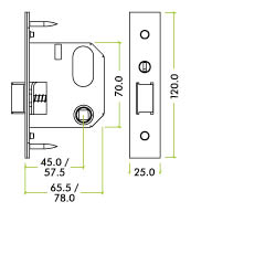 ZOO HARDWARE ZURNL UK REPLACEMENT NIGHT LATCH