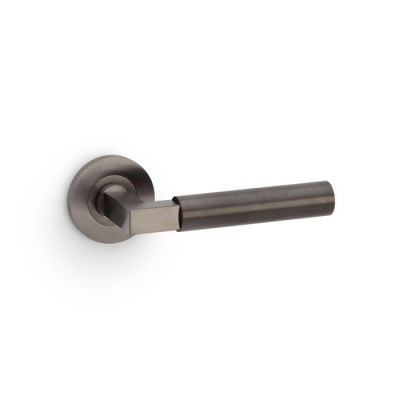 Hurricane Lever on Round Rose Plain Style Dark Bronze PVD