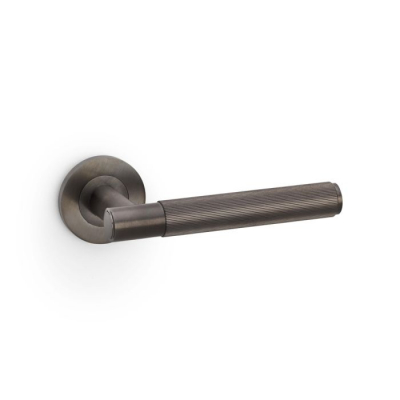 Spitfire Lever on Round Rose Reeded Style Dark Bronze PVD