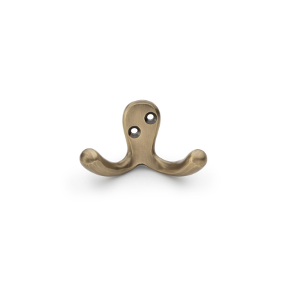 AW773AB Victorian Double Robe Hook Antique Brass