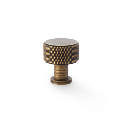 LUCIA KNURLED CABINET KNOB 29MM (ANTIQUE BRASS)