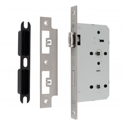 EUROSPEC DIN LIFT TO LOCK ROLL ER DEADLOCK SATIN STAINLESS STEEL