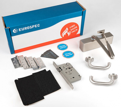 EUROSPEC COMMERCIAL FIRE DOOR PACK LEVER DIN LATCH FDPC4