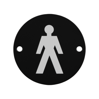EUROSPEC MALE SYMBOL 76MM DISC MATT BLACK